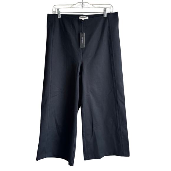 Banana Republic High Rise Wide Leg Cropped Everywhere Ponte Pant Black 713496 - Picture 3 of 12